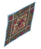 floral plaid pleated diamond