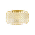 Rufolo Glass Gold Basketweave Rectangular Tray