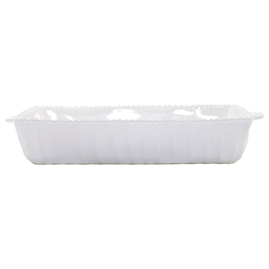 Incanto Stone White Stripe Rectangular Baker