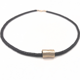 Erin Gray The Heishi Matte Gold Barrel Necklace