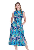 Pocket Slit Midi Shirtdress, Vivid Vines
