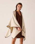 Whipstitch Travel Wrap - Cream/Bronze