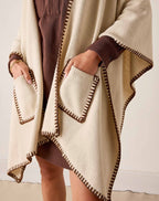 Whipstitch Travel Wrap - Cream/Bronze
